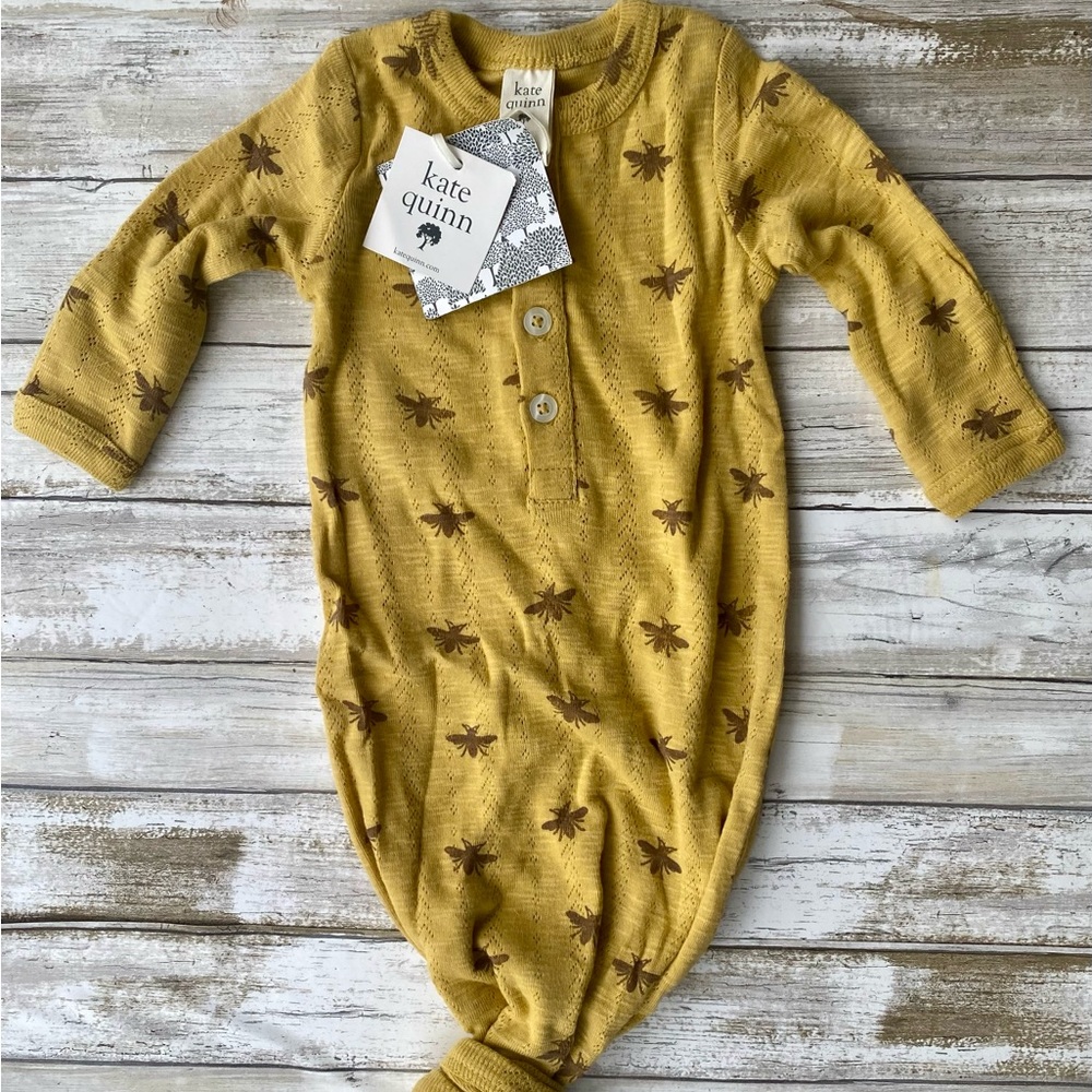 NWT Kate Quinn Organics Henley Knotted Bee Gown